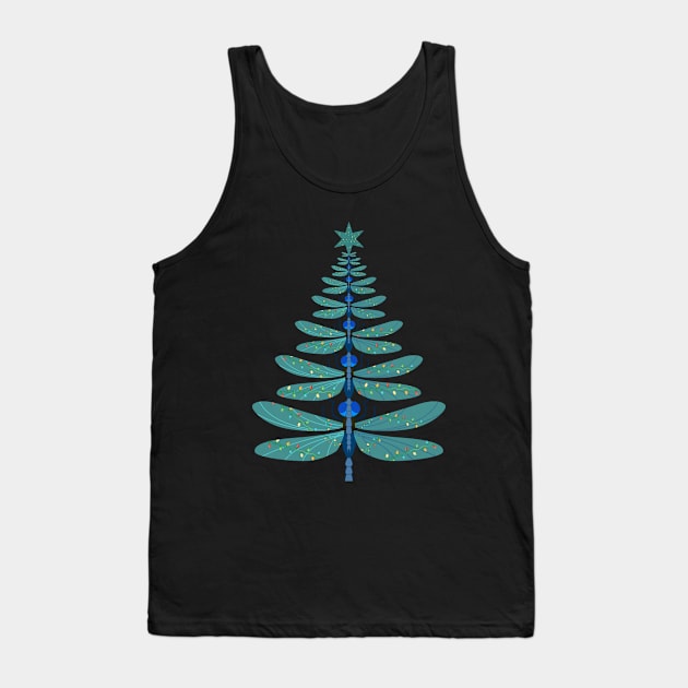 Dragonfly Christmas Tree Ornament Xmas Insect Lover Funny Tank Top by issambak